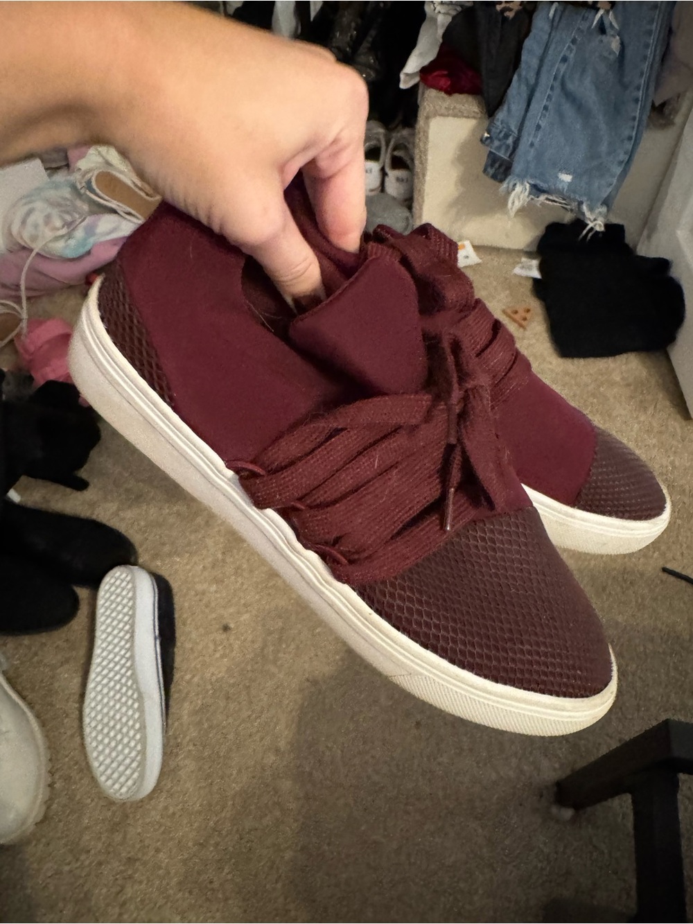 Steve Madden Women's Wine Slip-On Lace Sneakers